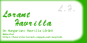 lorant havrilla business card